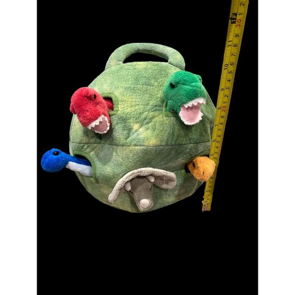 Unipak Plush Dinosaur Round House Carrying Case With 5 Dinosaurs 7” Prehistoric - Picture 2 of 10
